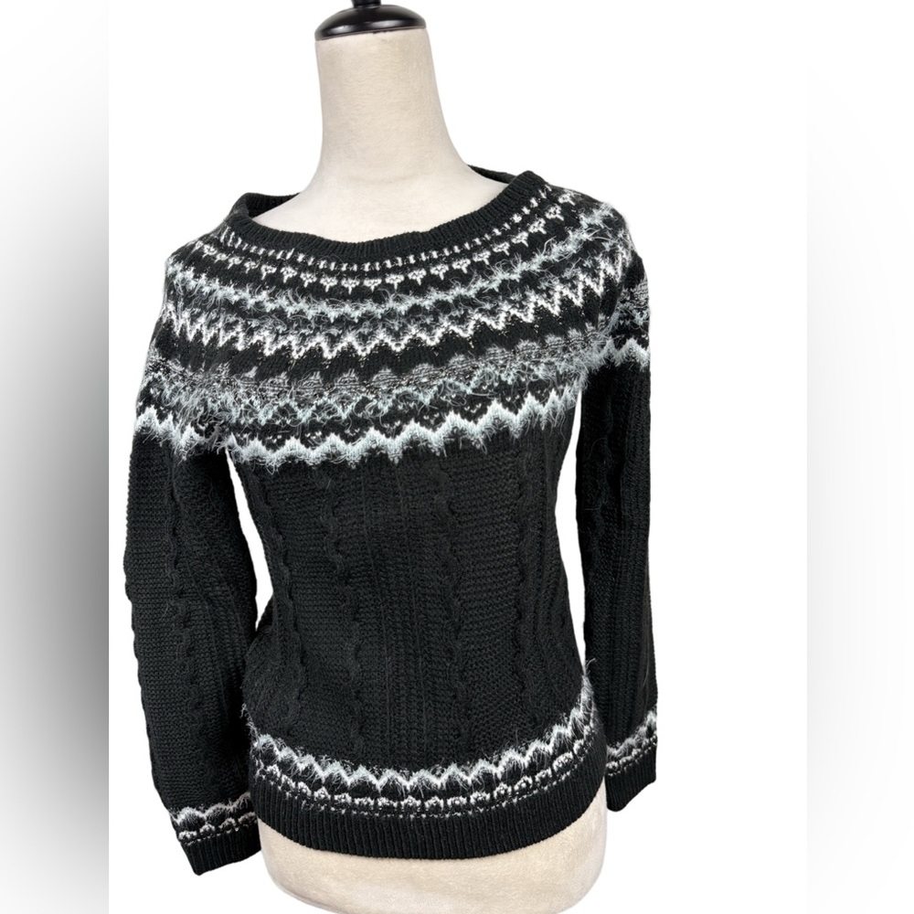 White House Black Market fair isle long sleeve sweater size XS